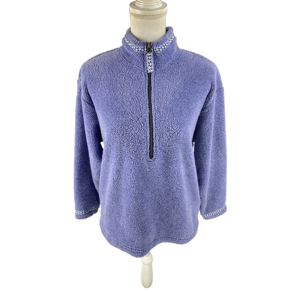 Title Nine Sports‎ Womens S Vtg Fleece 1/4 Zip Pullover Sweatshirt Pockets